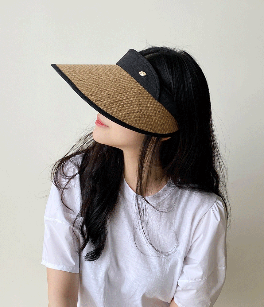 라탄 여성 썬캡 자외선 UV 차단 여름 모자 - 모자상점