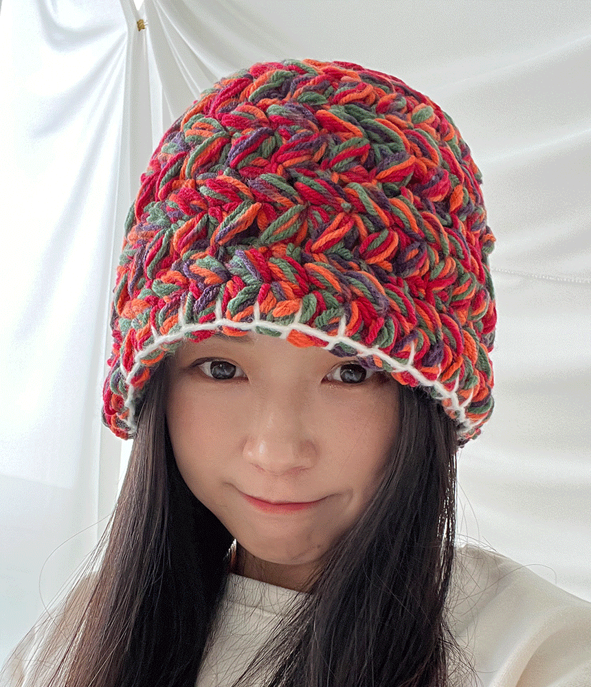 아이유 손뜨개 가을 겨울 여성 니트 벙거지 버킷햇 - 모자상점