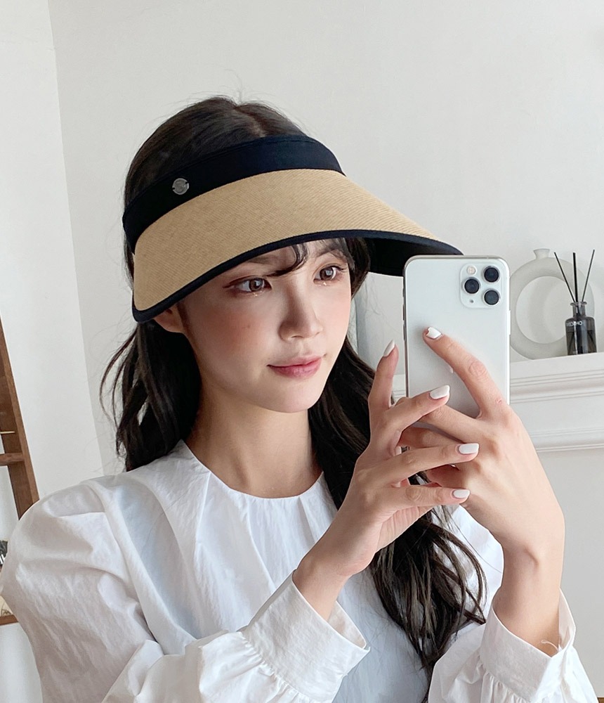 자외선 차단 라탄 밀짚 썬캡 모자 여성 여름 밀짚 창모자 - 모자상점