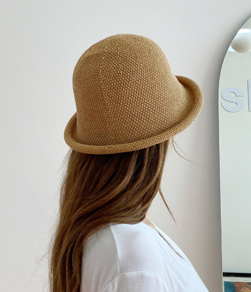 롤링챙 여성 여름 모자 쿨 니트 벙거지 버킷햇 - 모자상점