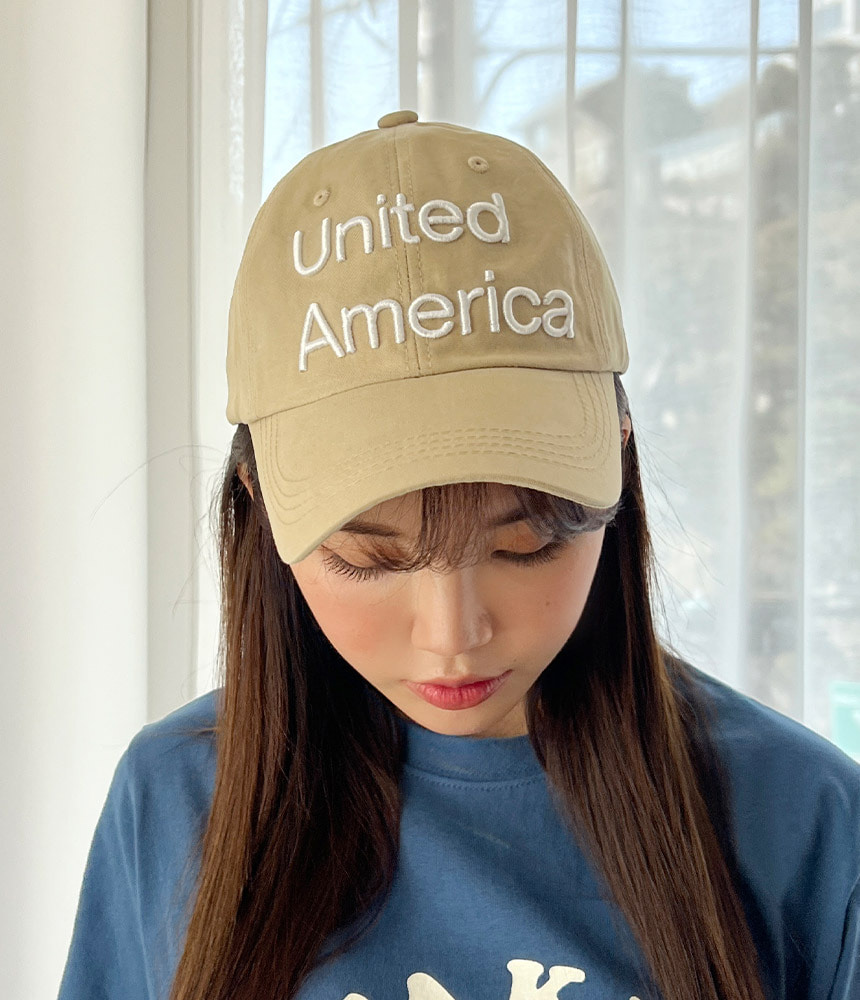 아메리카 영문 자수 캐주얼 볼륨 남녀공용 야구모자 볼캡 - 모자상점
