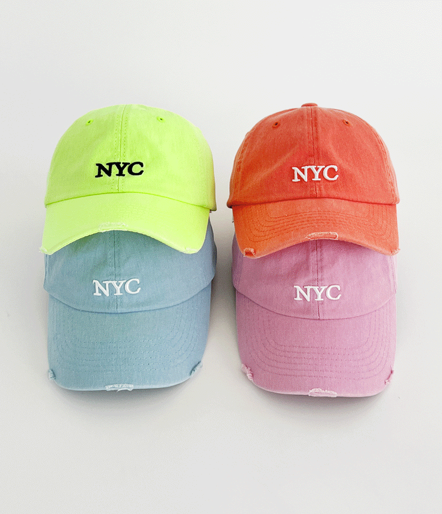 여름 빈티지 워싱 NYC 볼캡 야구모자 남녀공용 - 모자상점