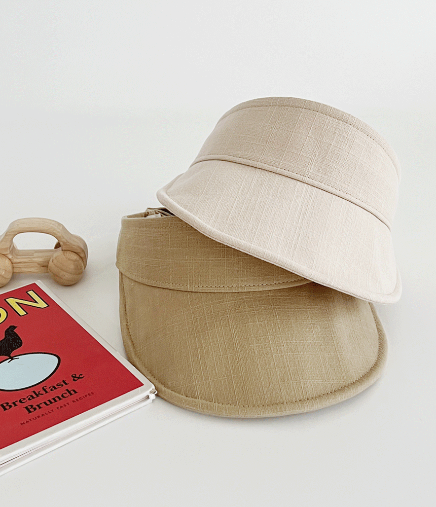 린넨 썸머 와이어 리본 벨크로 썬캡 - 모자상점