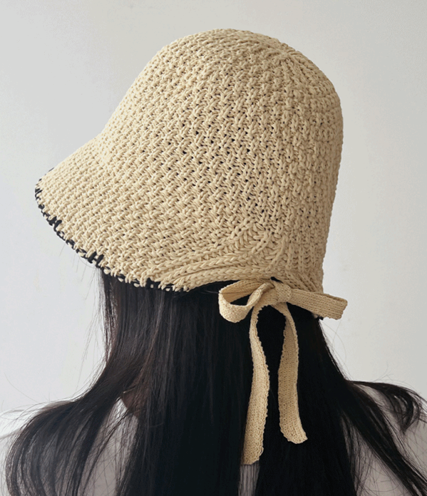 동대문모자 스티치 니트 보넷 벙거지 여름 여성 버킷햇 - 모자상점