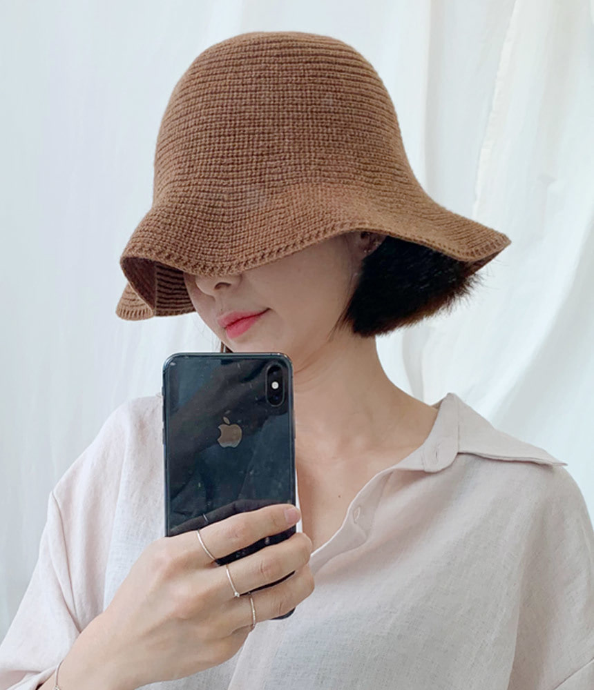 예쁜핏 니트 짜임 벙거지 가을겨울 여성 버킷햇 모자 - 모자상점