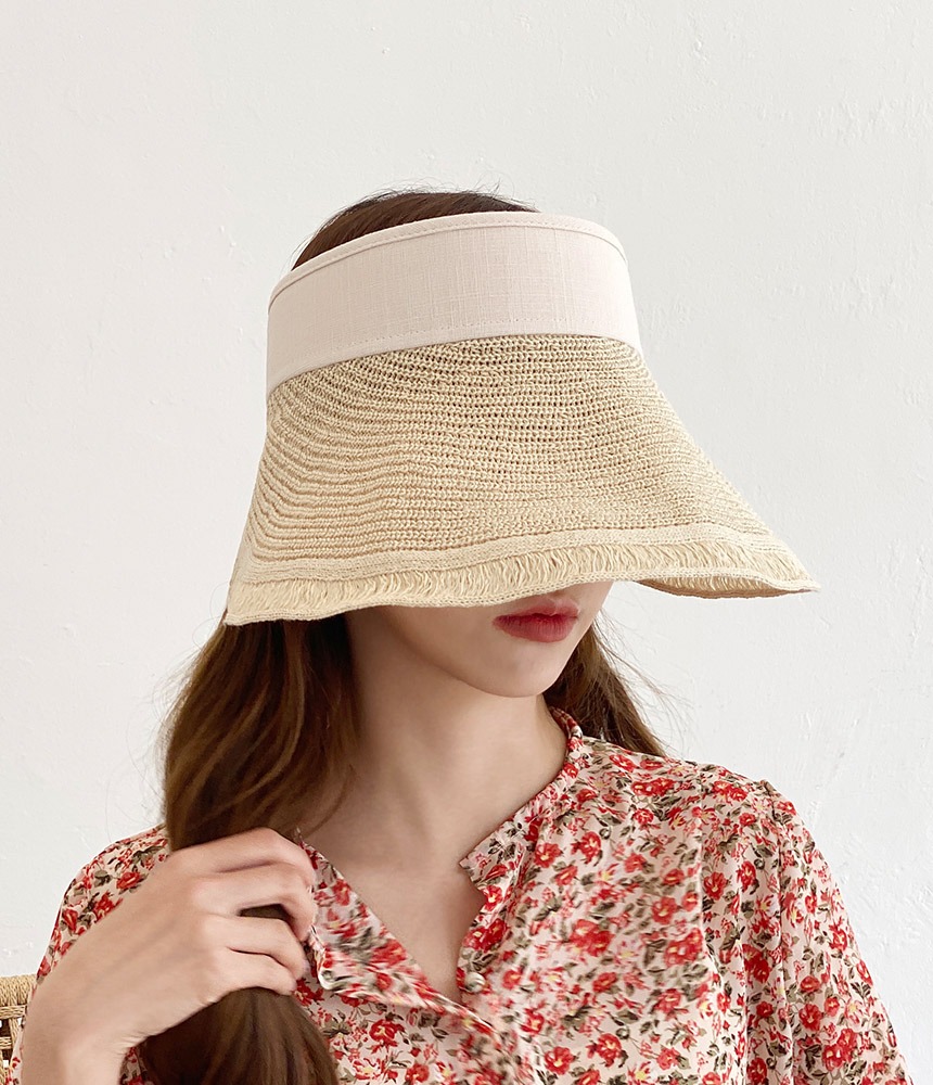 지사 밀짚 여름 썬캡 챙모자 - 모자상점