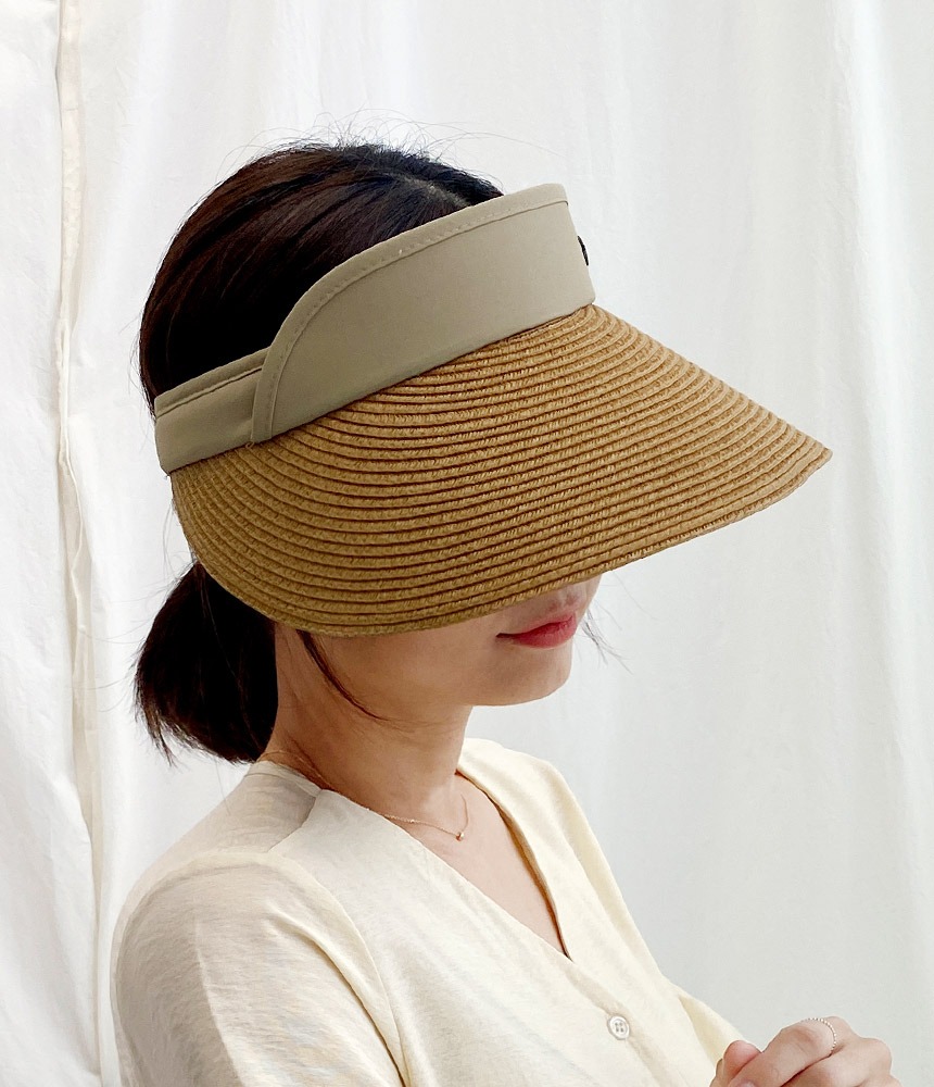 라탄 얼굴 햇빛가리개 밀짚 썬캡 모자 - 모자상점